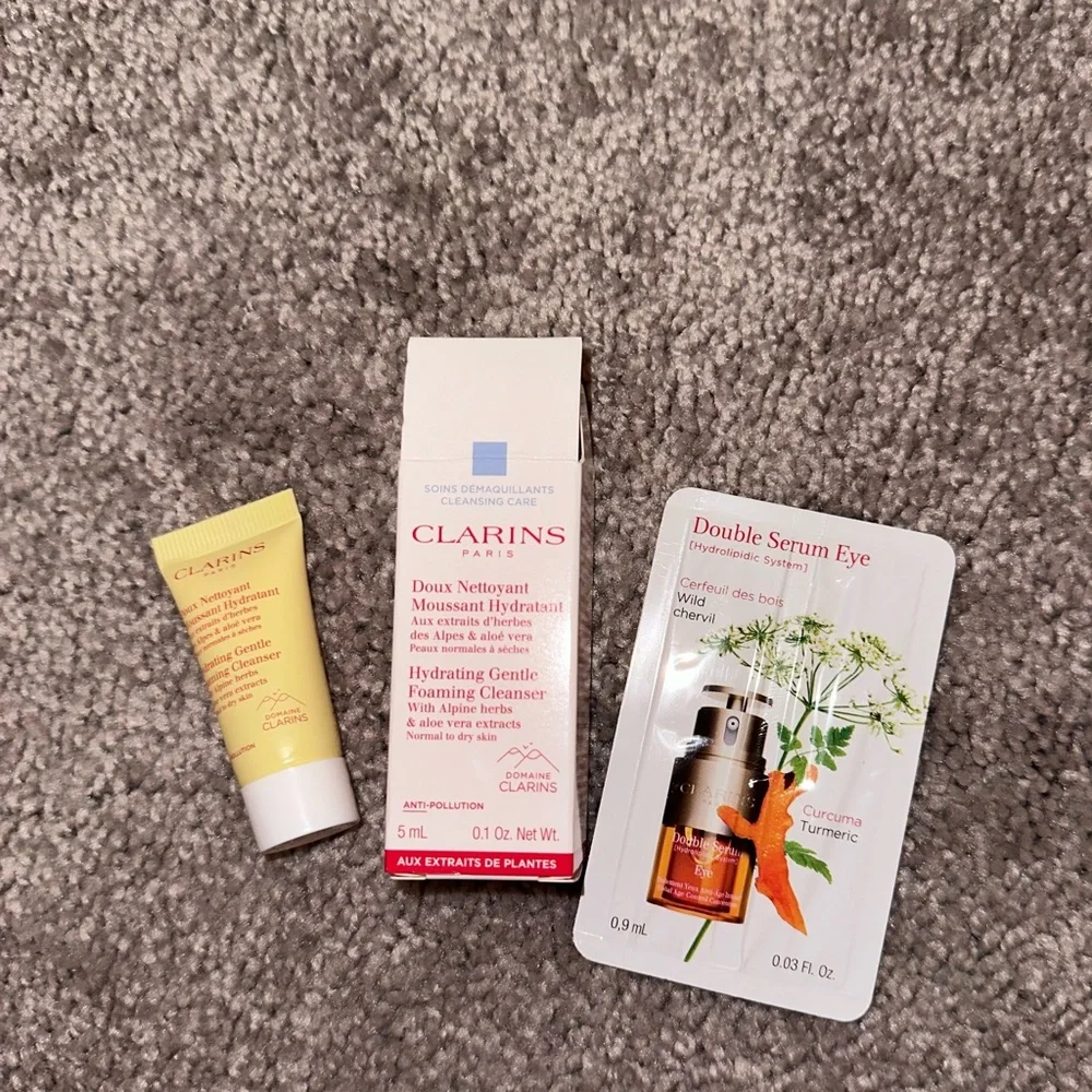 Clarins double eye serum plus sample pack skincare bundle mini